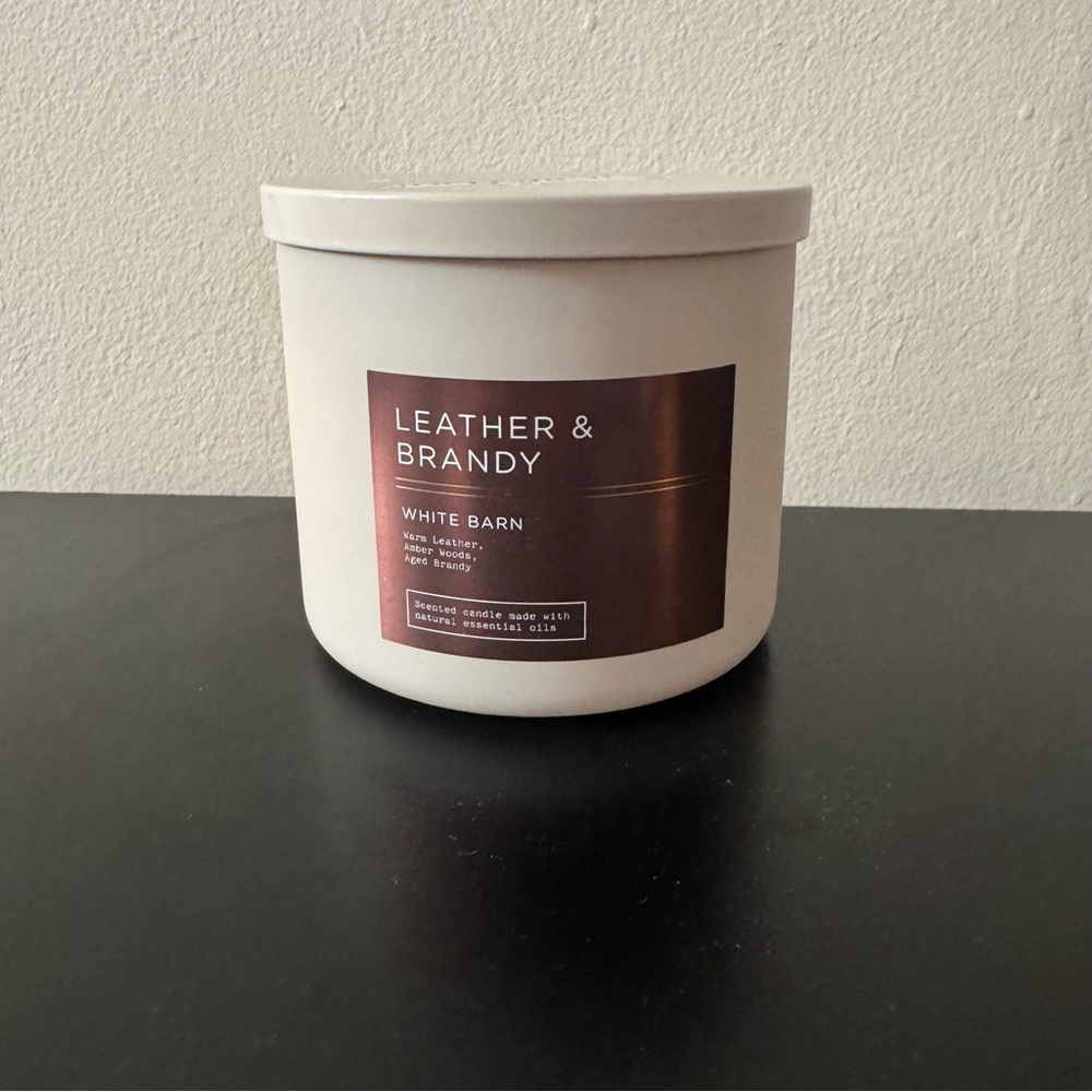 White Barn Leather & Brandy 3-Wick Candle